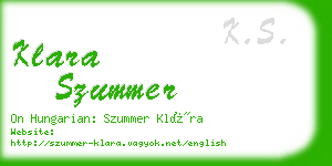 klara szummer business card